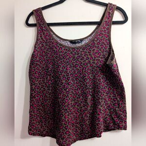 Banana Republic linen blend brown animal print tank size M